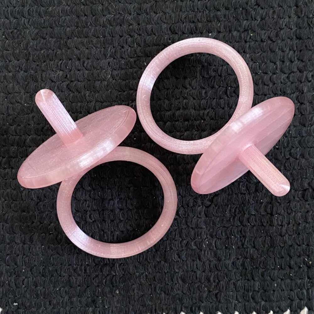 Replacement Pacifier 2pak Frosted Pink for Vintage Cabbage Patch Kids & Preemie